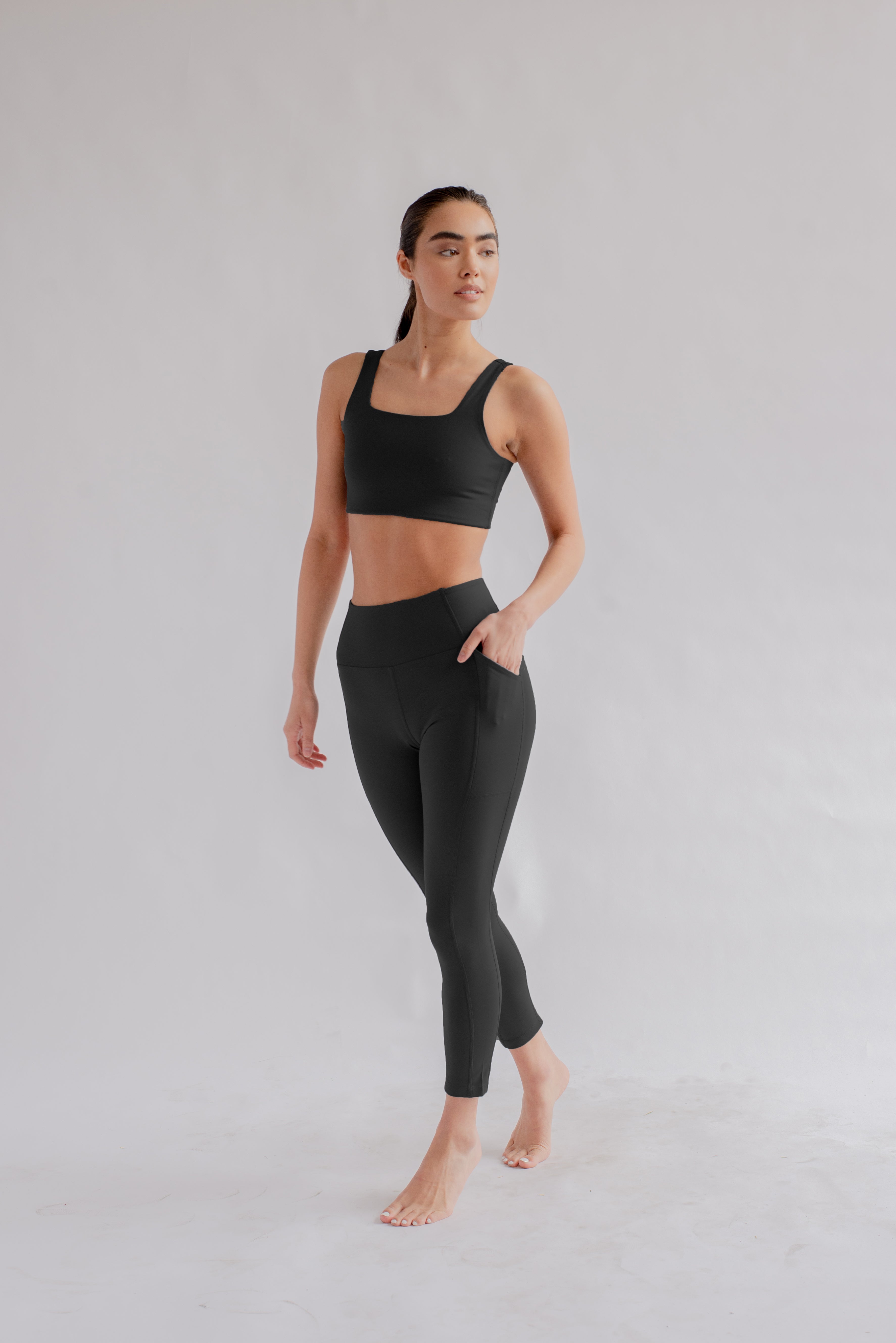 Girlfriend Collective Pocket Leggings High Rise Long in Moon – Ohh