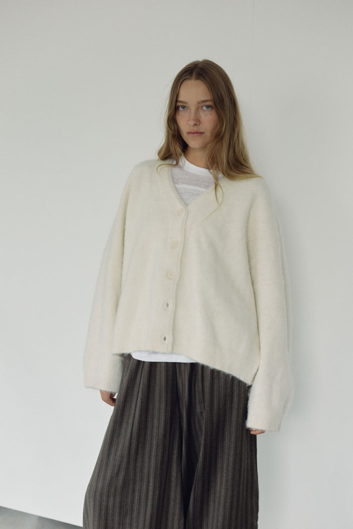 The V Neck Cardi, Milk ~ pre order