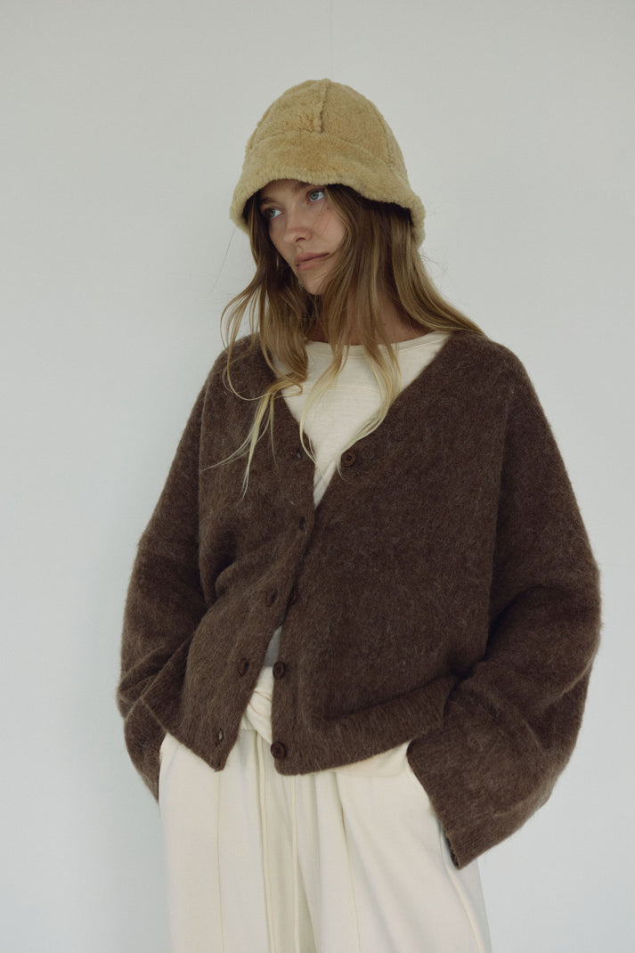 The V Neck Cardi, Umber ~ pre order