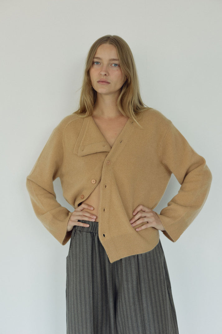 The Asymmetric Cashmere Knit, Toast ~ pre order
