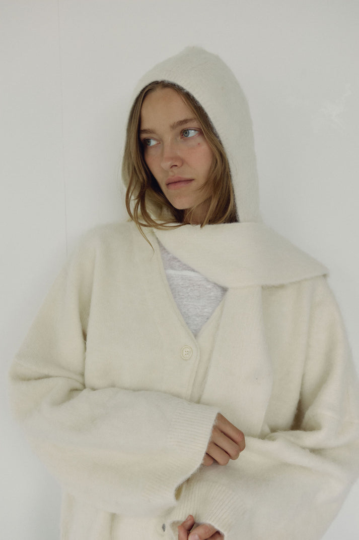 The Hooded Scarf, Milk ~ pre order