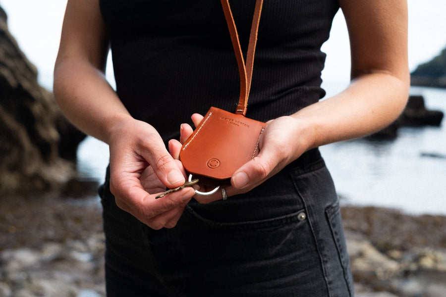 Leather hotsell key lanyard