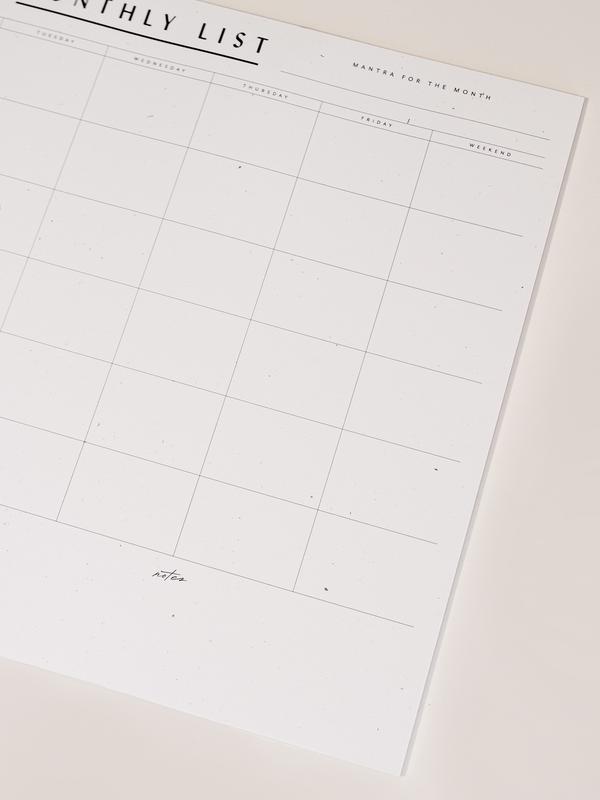 Monthly List Pad