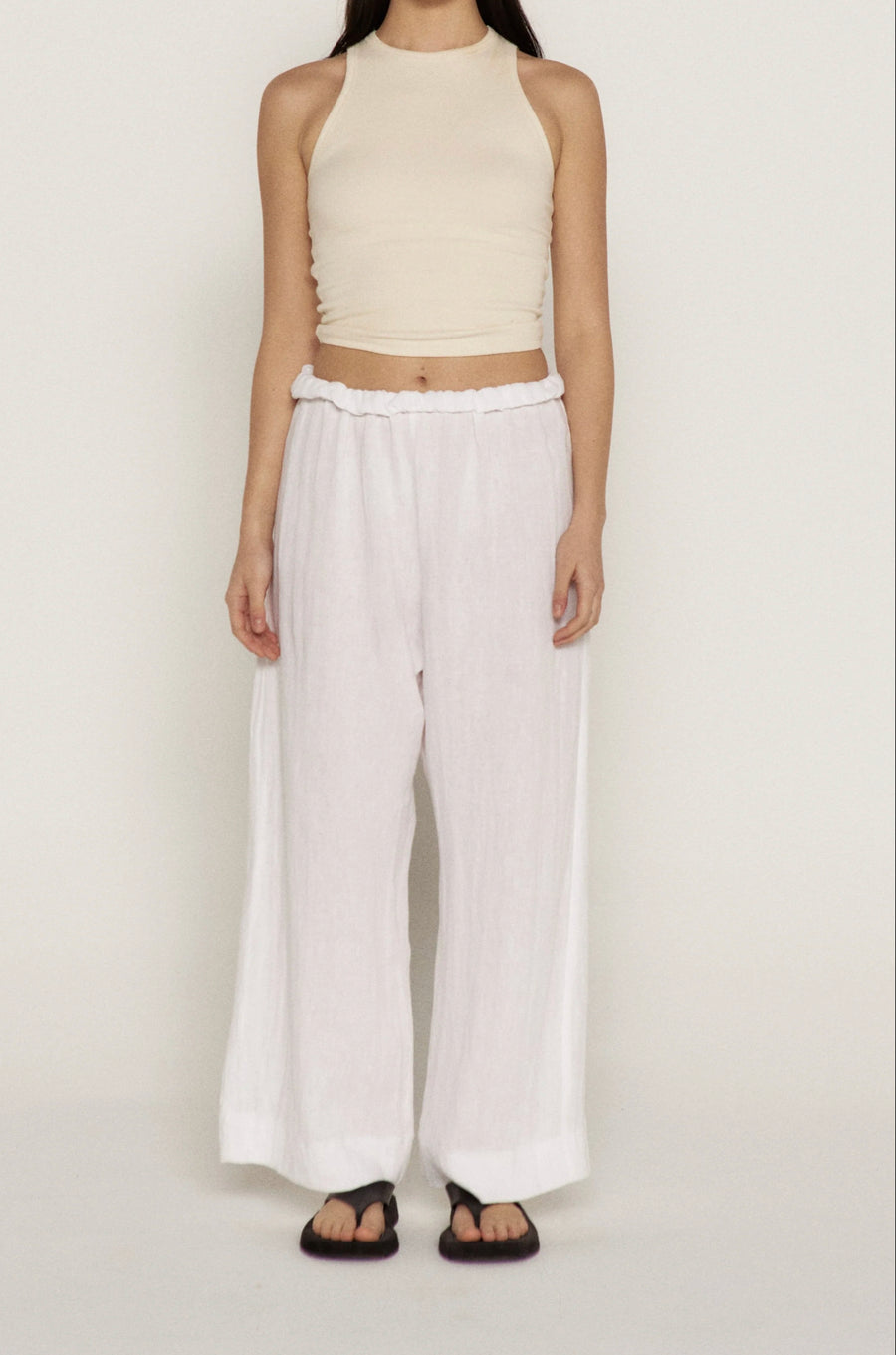 The Trouser, White Organic Cotton Gauze